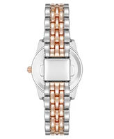 Anne Klein Women's Quartz Casual Coin Edge Silver-Tone and Rose Gold-Tone Alloy Metal Watch, 26mm