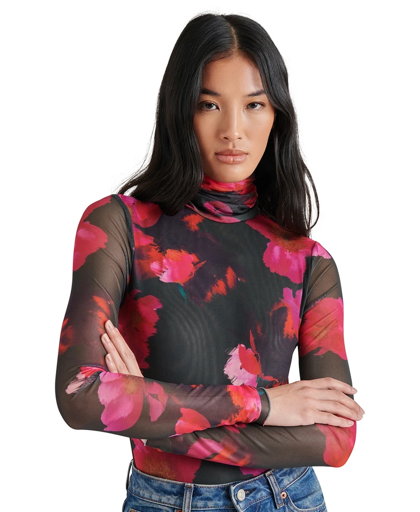 Steve Madden Women's Luella Floral-Print Mesh Bodysuit
