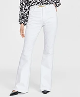 I.n.c. International Concepts Women's Belted Flared-Leg Jeans, Exclusively at Macy's