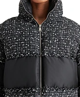 Steve Madden Women's Snowdrop Tweed-Mix Puffer Jacket