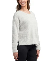 Bcx Juniors' Solid Long-Sleeve Cropped Crewneck Sweater