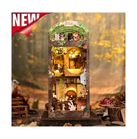 Cutebee Diy Book Nook Kit Diy Miniature House Dollhouse Kit for Adult and Teens, Booknook Bookshelf Decor Alley Model Build with Led Light, Gifts for