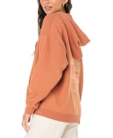 Roxy Juniors' Lineup Graphic-Back Oversized Hoodie