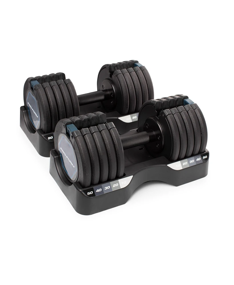 ProForm Set of Two 50 Lb. Adjustable Dumbbells