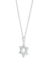 Diamond Star of David Pendant Necklace (1/4 ct. t.w.) 14k White or Yellow Gold, 16" + 2" extender