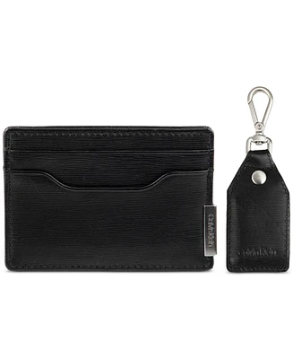 Calvin Klein Men's Atlas Leather Logo Card Case & Key Chain