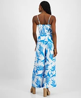 Bar Iii Women's Printed Sleeveless Button-Front Jumpsuit, Exclusively at Macy's