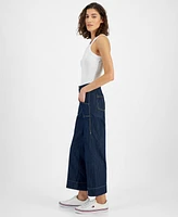 Tommy Hilfiger Women's High-Rise Wide-Leg Crop Jeans