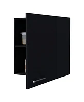 Fm Furniture So- Hi Wall Cabinet in melamine with one door,black