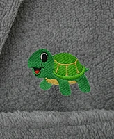 Linum Home Kids Turtle Super Plush Double Brushed Hooded Bathrobes