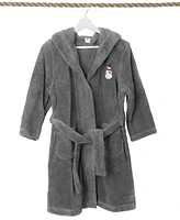 Linum Home Kids Snowman Super Plush Double Brushed Hooded Bathrobe