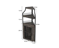 gaomon Corner Bar Cabinet, Wine Bar Cabinet with Glass Holder and Large Storage Space, Coffee Bar Cabinet with Mesh Door and Adjustable Shelf, Dark Wo