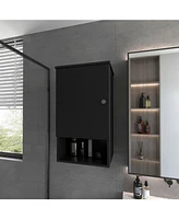 Fm Furniture Carrizo Medicine Cabinet in Melamine with One Door, Black