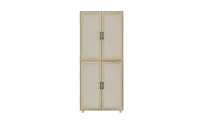 Slickblue 4 Door Cabinet, with Adjustable Inner Shelves, Storage Cabinet