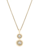 2-Pc. Set Diamond Circle Cluster Pendant Necklace & Matching Dangle Earrings (1/3 ct. t.w.) Sterling Silver or 14k Gold-Plated Silver, Cre