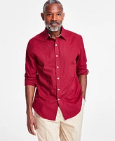 Club Room Men's Long Sleeve Diamond Jacquard Button-Front Shirt, Exclusively at Macy's