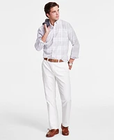 Club Room Men's Long Sleeve Button-Down Textured Plaid Shirt, Exclusively at Macy's