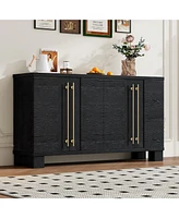 Slickblue Traditional Style Sideboard with Adjustable Shelves and Gold Handles for Kitchen Storage