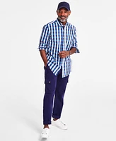 Club Room Men's Sunset Plaid Woven Long-Sleeve Button-Down Shirt, Exclusively at Macy's