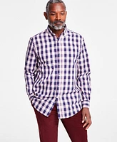 Club Room Men's Lanne Plaid Woven Long-Sleeve Button-Down Shirt, Exclusively at Macy's