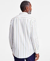 Club Room Men's Alba Stripe Woven Long-Sleeve Button-Down Shirt, Exclusively at Macy's