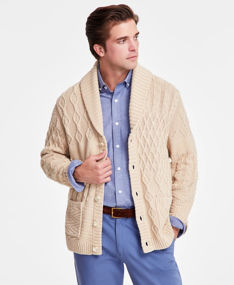 Club Room Men's Patchwork Cardigan, Exclusively at Macy's