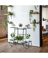 Unho Garden Wrought Iron Plant Stand 6 Tiers Flower Pots Display Rack Home Garden Decor