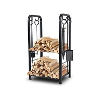 SereneLife Firewood Rack Holder, Heavy Duty Wood Storage Organizer for Outdoor and Indoor Fireplace