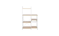 Slickblue Light Beige Kitchen Baker's Rack - 4-Tier Utility Storage Shelf & Microwave Stand