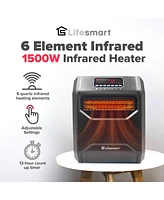 LifeSmart LifePro 1500W 6 Element Infrared Large Room Space Heater w/ Remote