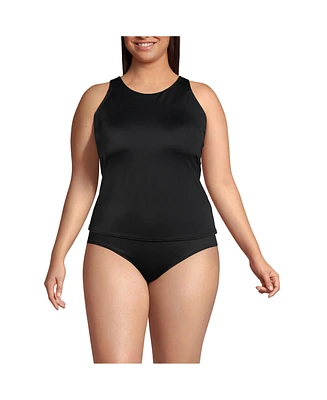 Lands' End Plus Tugless High Neck Portrait Back Tankini Swimsuit Top