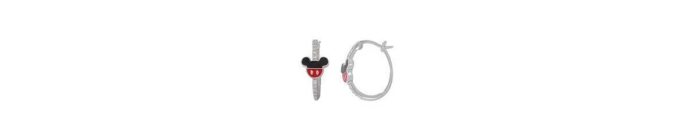 Disney Mickey Mouse Cubic Zirconia Hoop Earrings