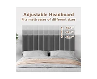 gaomon Bed Frame Modern Velvet Upholstered 11 Inch Bed Frame with Headboard No Box Spring Needed
