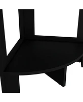 Fm Furniture Gisela Corner Shelf With Three Shelves, Black