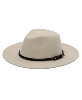 Peter Grimm May Ultra Felt Faux Leather Buckle Wide Brim Hat