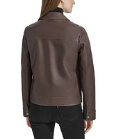 Andrew Marc Sport Women's Faux-Leather Trucker Jacket