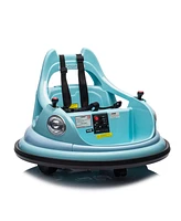 12V ride on bumper car for kids, electric car for kids,1.5-5 Years Old, W/Remote Control, Led Lights, Bluetooth & 360 Degree Spin