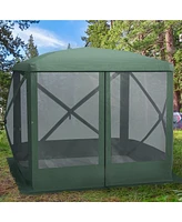 Pop Up Camping Canopy Gazebo Screen Shelter Tent with Single Person Easy Set-Up, Ventilating Mesh, Portable Carry Bag for Outdoor Camping Party Event,