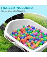 Simplie Fun Kids Atv Quad Car with Back Trailer, 6V Electric Ride On Car with Forward Backward Function, Wear-Resistant Wheels for Toddlers Ages 18-36