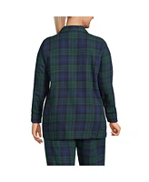 Lands' End Plus Long Sleeve Print Flannel Pajama Top