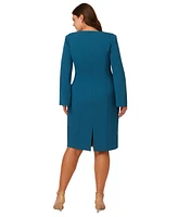 Adrianna Papell Plus Beaded Split-Sleeve Dress