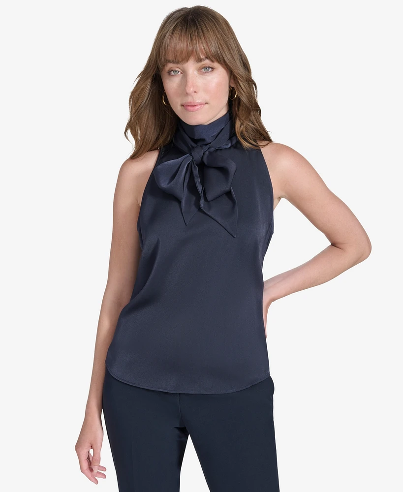 Tommy Hilfiger Women's Sleeveless Tie-Neck Top