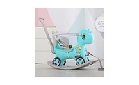 Slickblue Rocking Horse for Toddlers, Safe and Durable Plush Ride-On Toy for Kids