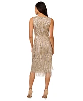 Adrianna Papell Women's Beaded Fringe Sheath Dress