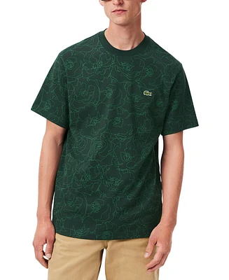 Lacoste Men's Robert George Floral Print Short Sleeve Crewneck T-Shirt