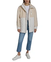 Andrew Marc Sport Women's Sherpa Trim Longline Quilted Jacket