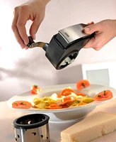 Gefu Stainless Steel 2 Drum Rotary Grater with Attachable Container and Lid