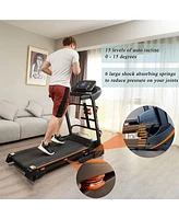 Ksports 16.5 In Wide Foldable Home Treadmill w/ Bluetooth & Fitness Tracking App