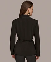 Donna Karan New York Women's Belted Asymmetric-Hem Jacket