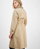 London Fog Women's Belted Hooded Trench Coat